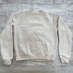Lounge Beige Fleece Sweater, Size XS